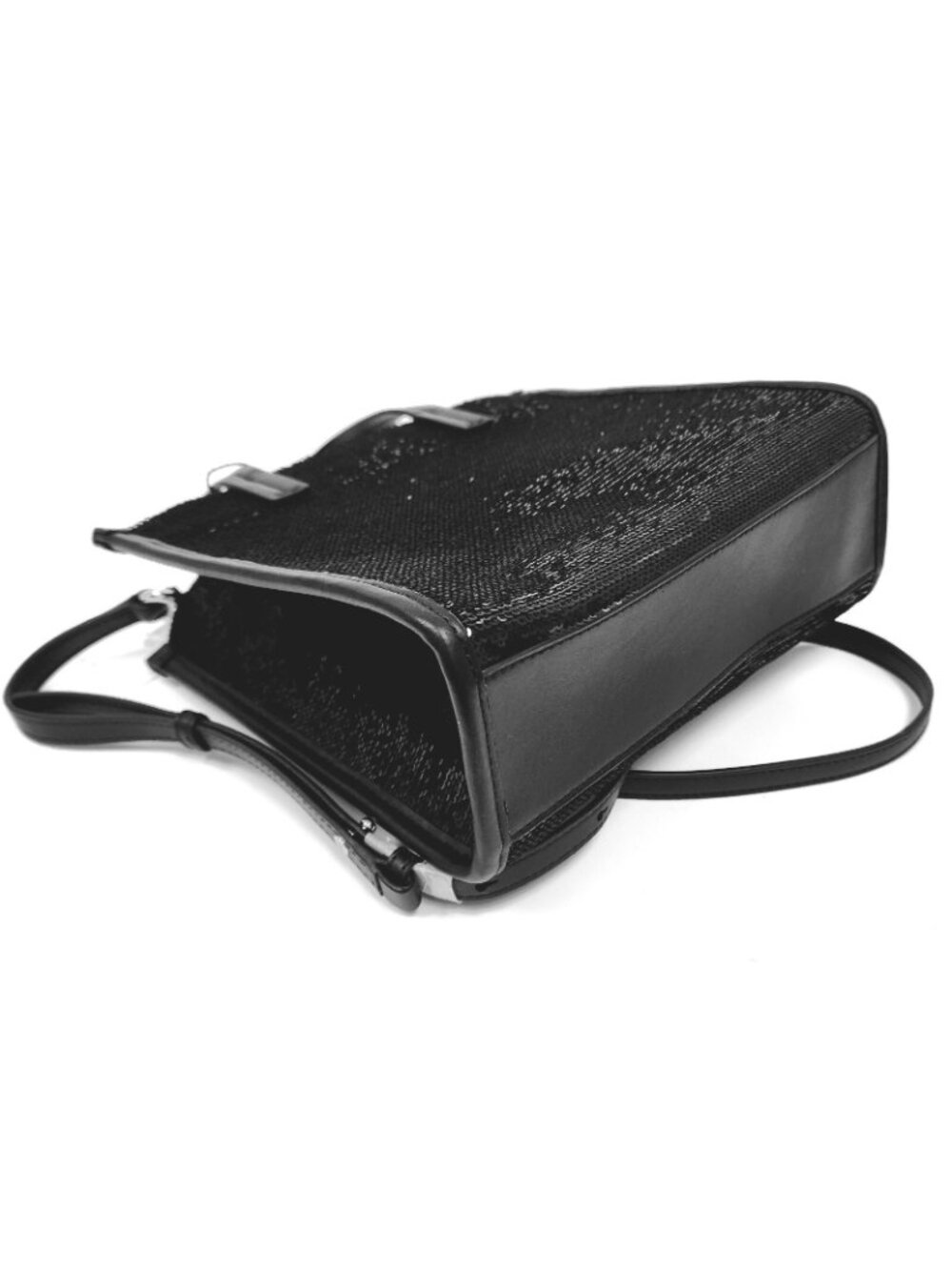 Marc Jacobs Women's Mini Grind Sequin Tote Crossbody Shoulder Bag Purse Black - Picture 6 of 7